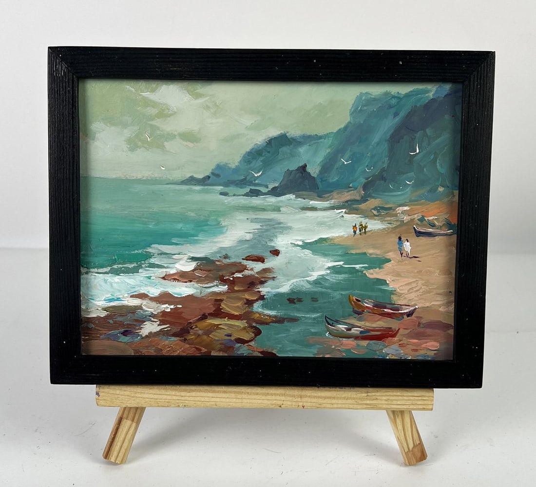 Oil painting Rocks by the Shore on a Cloudy Day Yuriy Suprunchuk: Title: Oil painting Rocks by the Shore on a Cloudy Day Yuriy Suprunchuk Description: No.AAA6580*** ABOUT THIS PAINTING **** TITLE: "Rocks by the Shore on a Cloudy Day"* ARTISTS: Yuriy Suprunchuk* SIZE