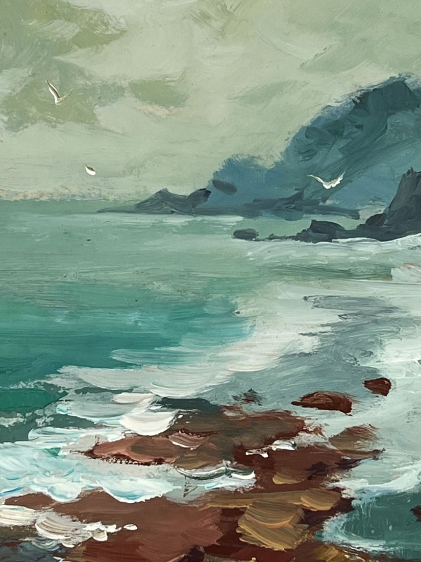 Oil painting Rocks by the Shore on a Cloudy Day Yuriy Suprunchuk - 4
