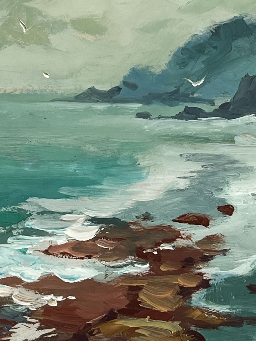 Oil painting Rocks by the Shore on a Cloudy Day Yuriy Suprunchuk - 5