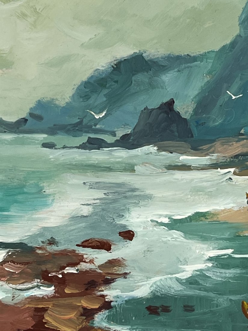 Oil painting Rocks by the Shore on a Cloudy Day Yuriy Suprunchuk - 6