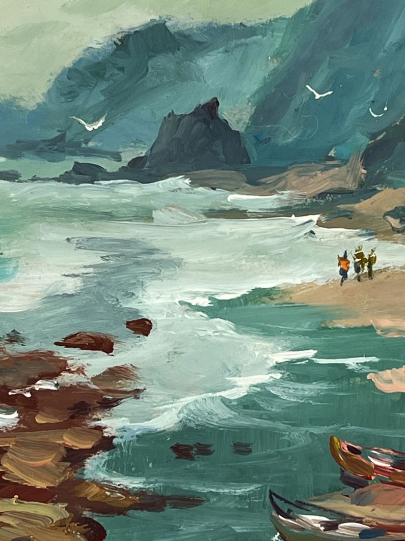 Oil painting Rocks by the Shore on a Cloudy Day Yuriy Suprunchuk - 7