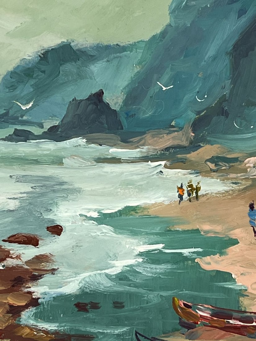 Oil painting Rocks by the Shore on a Cloudy Day Yuriy Suprunchuk - 8