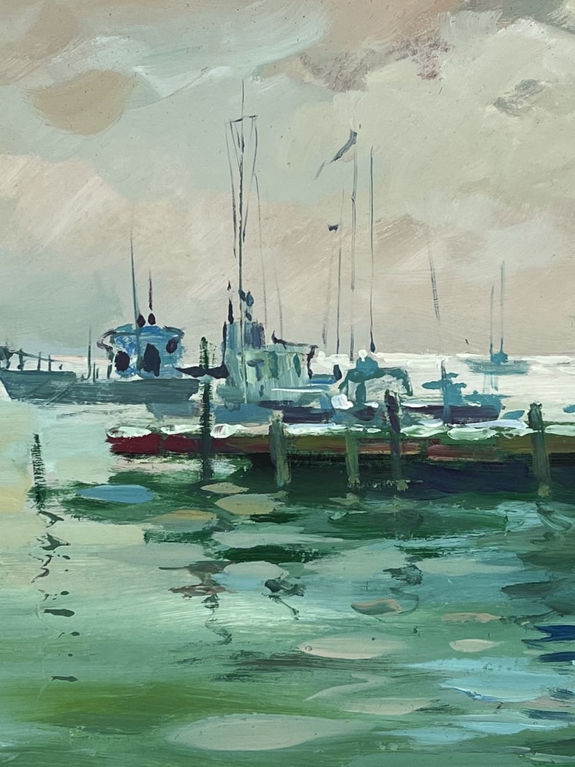 Oil painting Pier on a Gloomy Day Yuriy Suprunchuk - 4