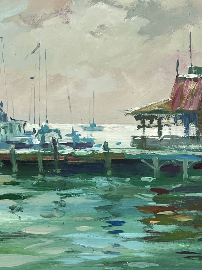 Oil painting Pier on a Gloomy Day Yuriy Suprunchuk - 6