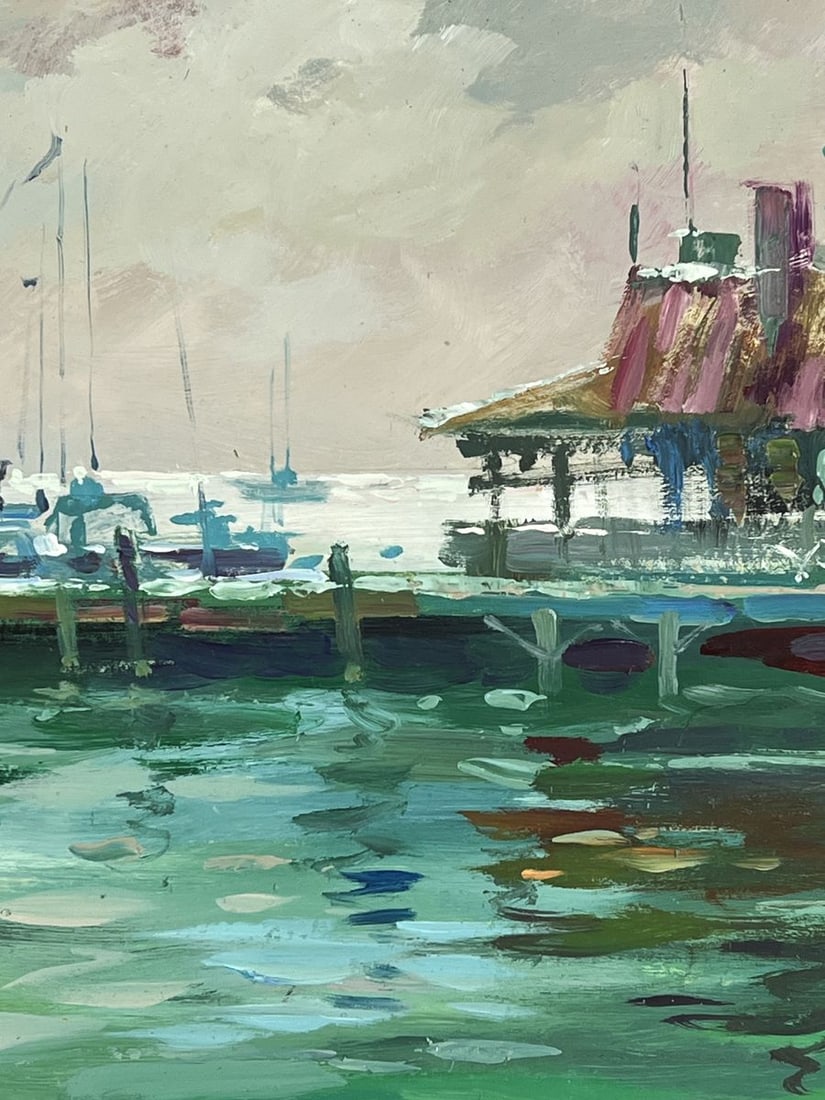 Oil painting Pier on a Gloomy Day Yuriy Suprunchuk - 7