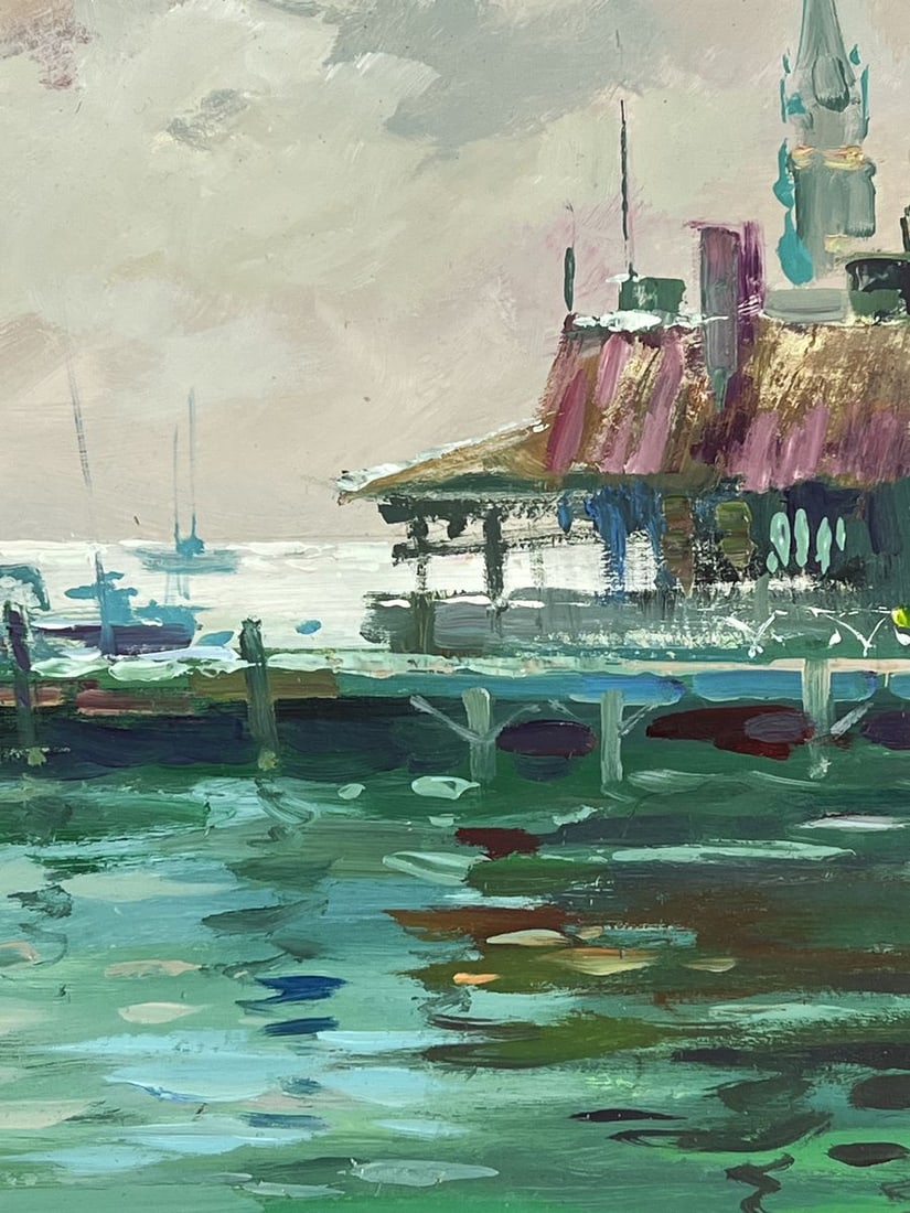 Oil painting Pier on a Gloomy Day Yuriy Suprunchuk - 8