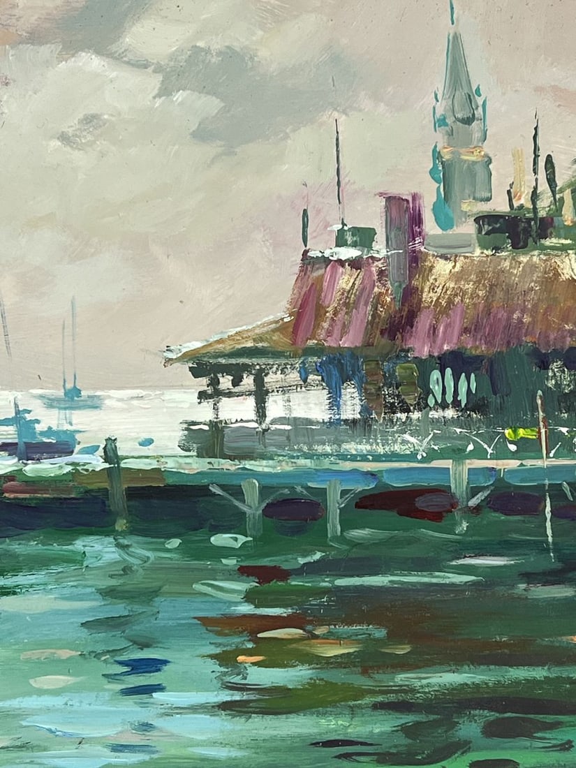 Oil painting Pier on a Gloomy Day Yuriy Suprunchuk - 9