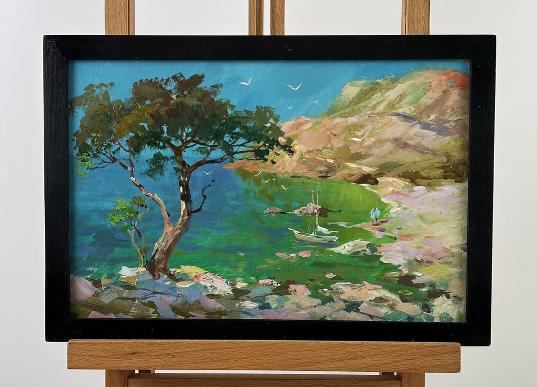 Oil painting Rocky Coast Boat Tour Yuriy Suprunchuk (1 of 12)