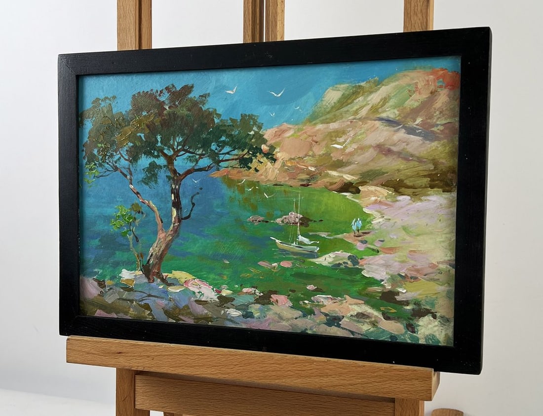 Oil painting Rocky Coast Boat Tour Yuriy Suprunchuk - 2
