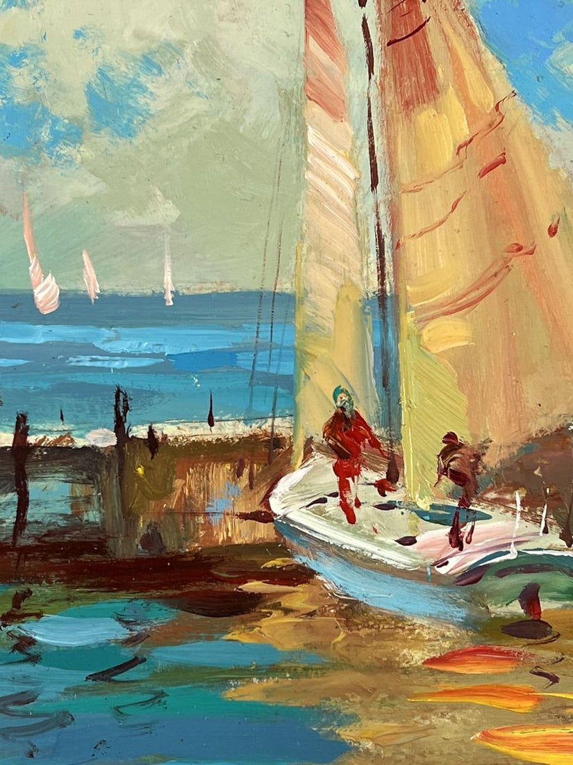Oil painting Moored Boats Against the Sea Yuriy Suprunchuk - 7