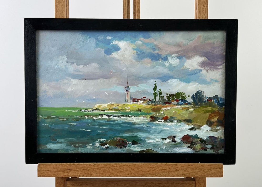 Oil painting Lighthouse By the Sea Shore Yuriy Suprunchuk (1 of 11)
