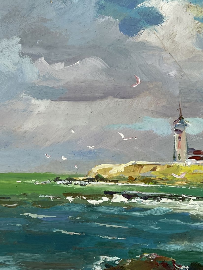 Oil painting Lighthouse By the Sea Shore Yuriy Suprunchuk - 5