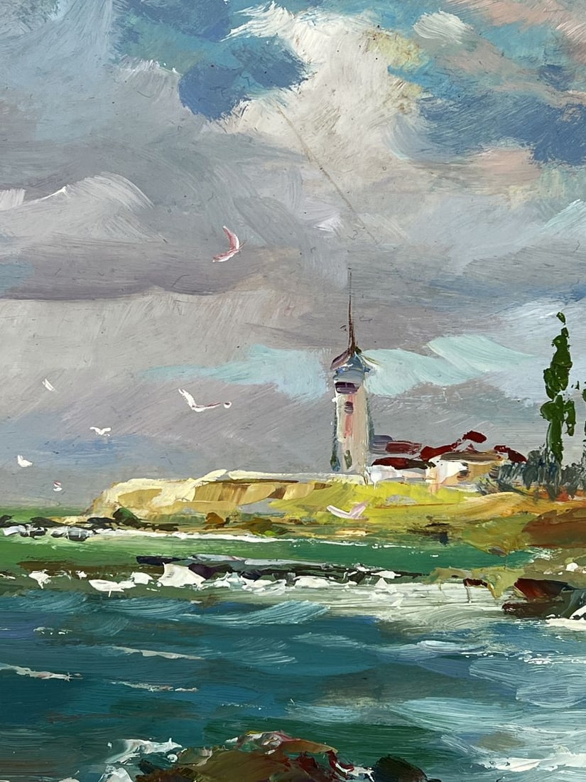 Oil painting Lighthouse By the Sea Shore Yuriy Suprunchuk - 6