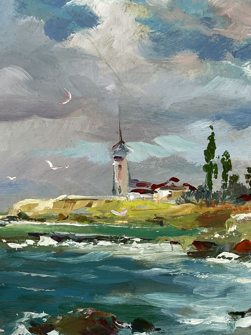 Oil painting Lighthouse By the Sea Shore Yuriy Suprunchuk - 7