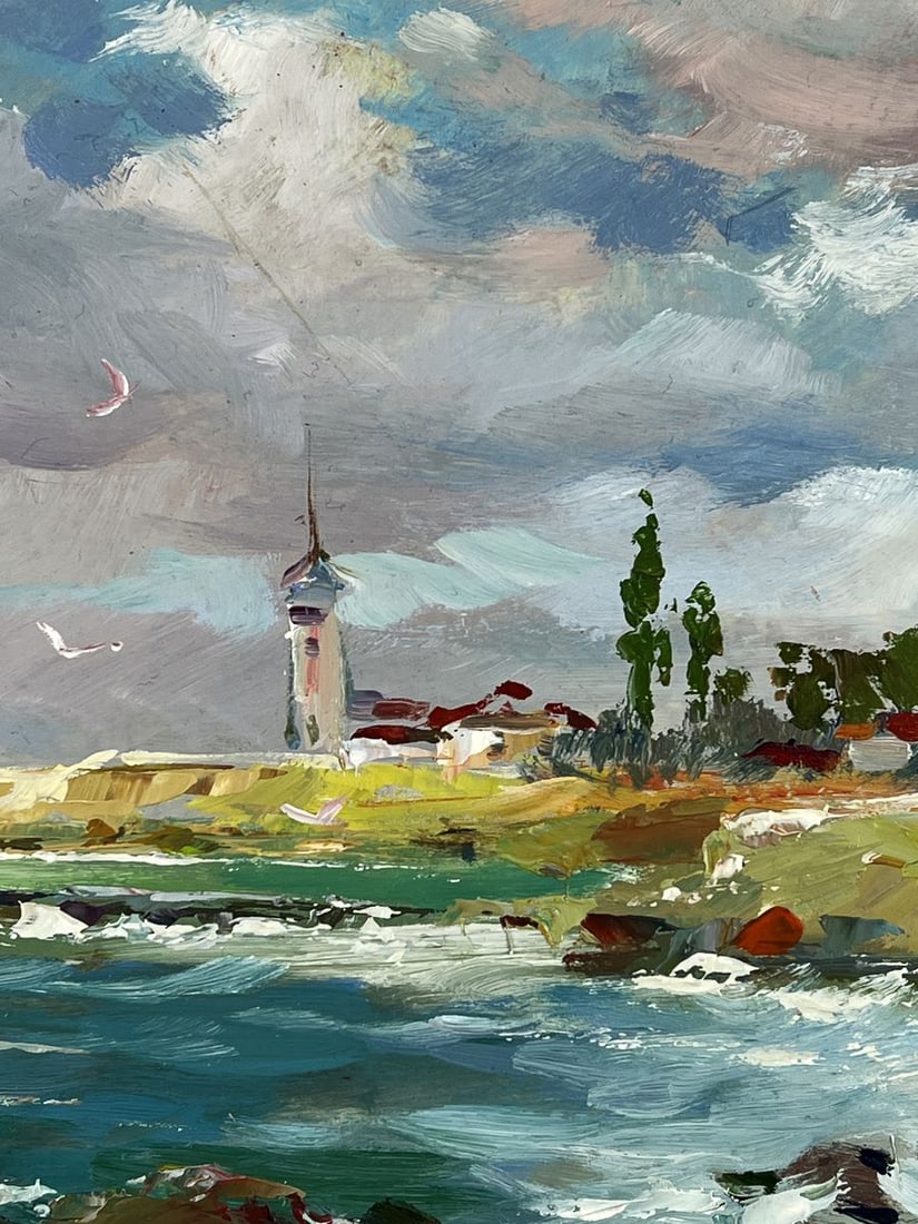 Oil painting Lighthouse By the Sea Shore Yuriy Suprunchuk - 8