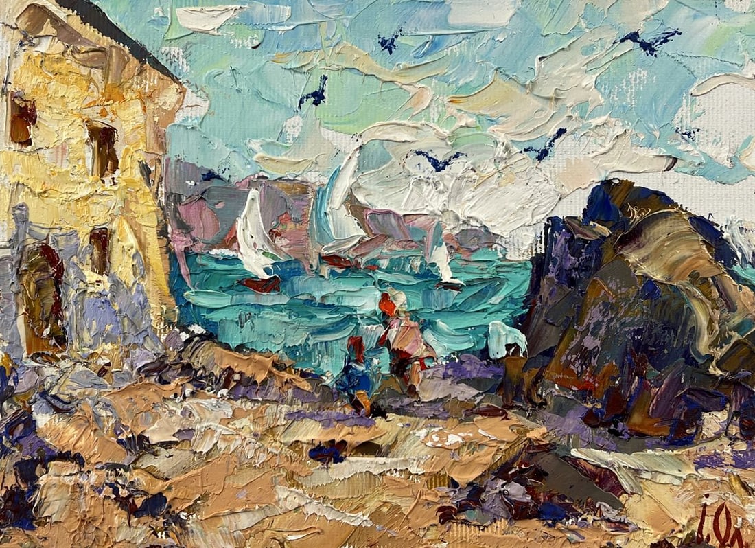 Oil painting Warm Breeze in Front of the Sea Oleksiy Ivanyuk - 3
