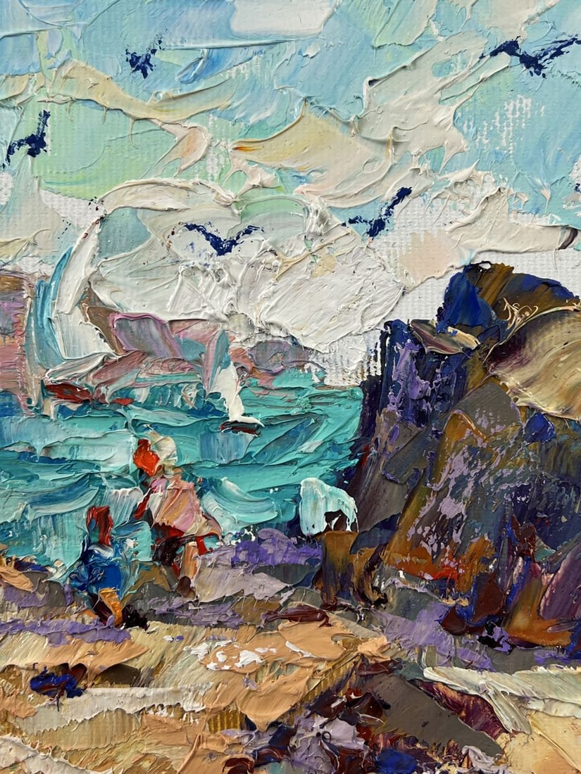 Oil painting Warm Breeze in Front of the Sea Oleksiy Ivanyuk - 8