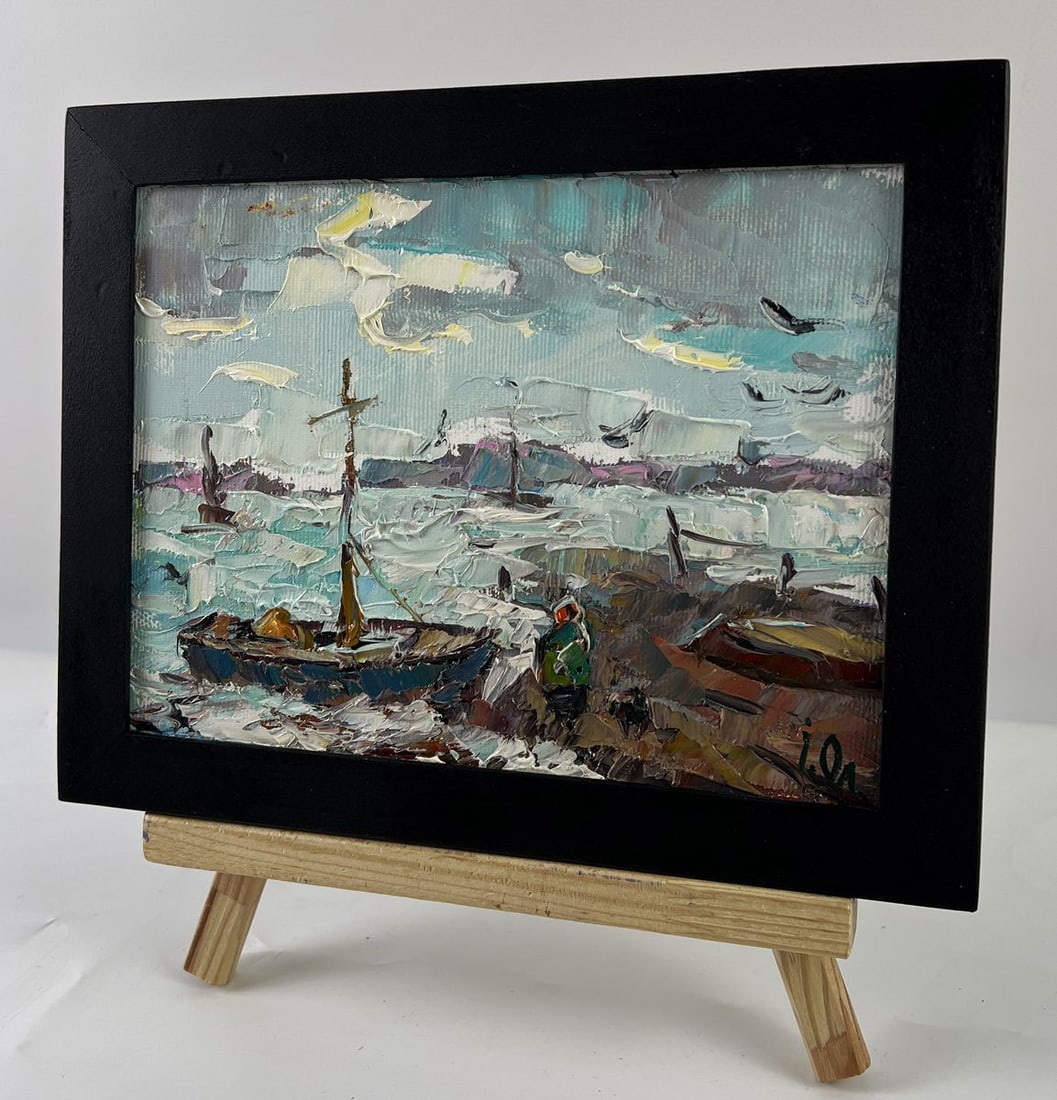 Oil painting Lonely Pier in Bad Weather Oleksiy Ivanyuk - 2