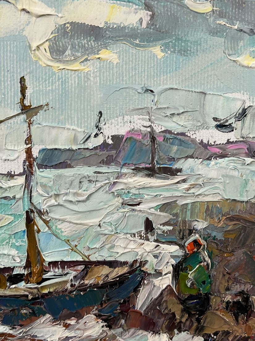 Oil painting Lonely Pier in Bad Weather Oleksiy Ivanyuk - 7