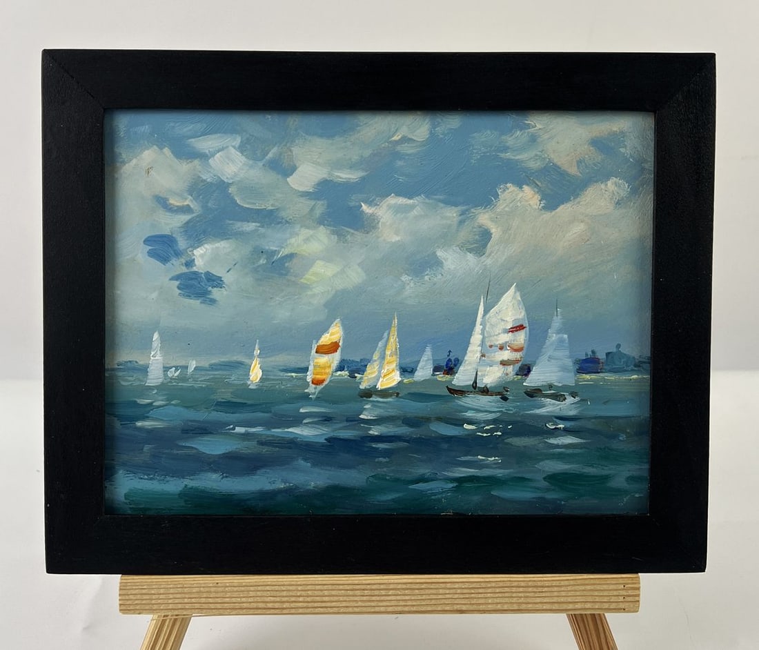Oil painting Ships at Sea on Day Yuriy Suprunchuk: Title: Oil painting Ships at Sea on Day Yuriy Suprunchuk Description: No.AAA6718*** ABOUT THIS PAINTING **** TITLE: "Ships at Sea on Day"* ARTISTS: Yuriy Suprunchuk* SIZE: 15x20 cm/5.90x7.87 inches'* 
