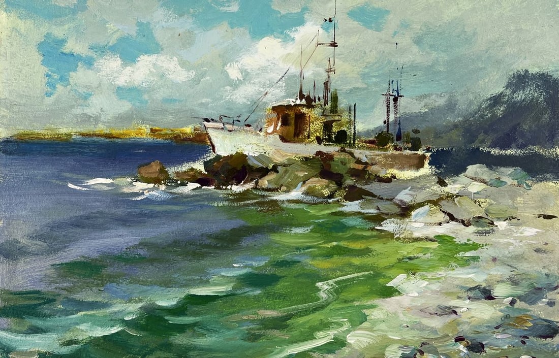 Oil painting Boat by the Seashore Yuriy Suprunchuk - 3