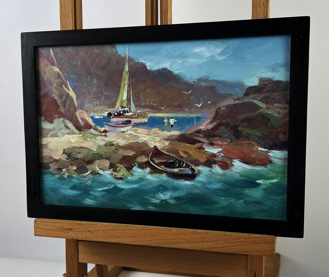 Oil painting Boats at the Rocks Yuriy Suprunchuk - 2