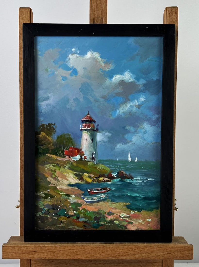 Oil painting Lighthouse by the Sea Yuriy Suprunchuk (1 of 11)