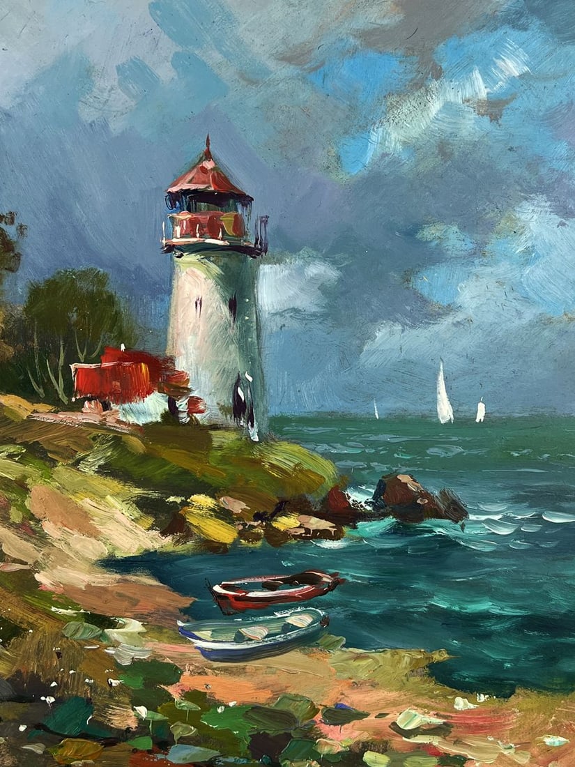 Oil painting Lighthouse by the Sea Yuriy Suprunchuk - 9