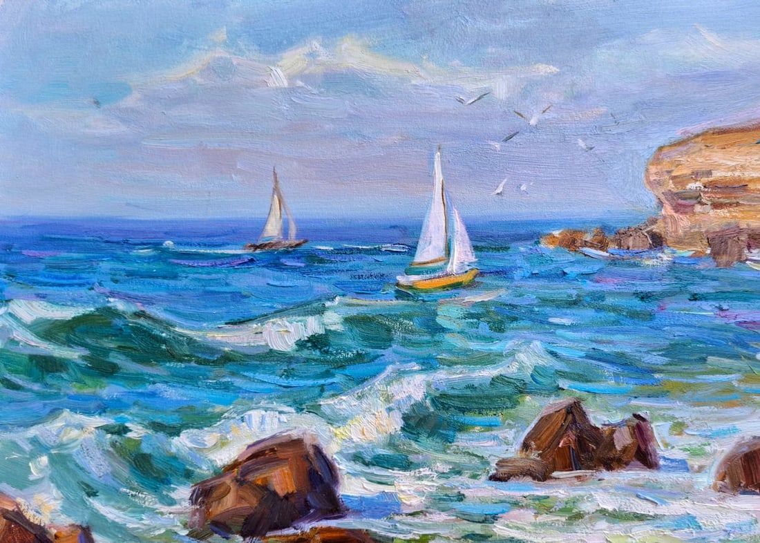 Oil painting Sea Waves On The Horizons Vyacheslav Pereta - 2
