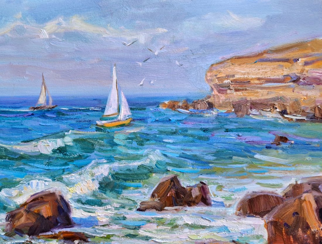 Oil painting Sea Waves On The Horizons Vyacheslav Pereta - 3