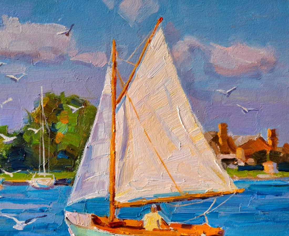 Oil painting Walk by the Lake Vyacheslav Pereta - 3