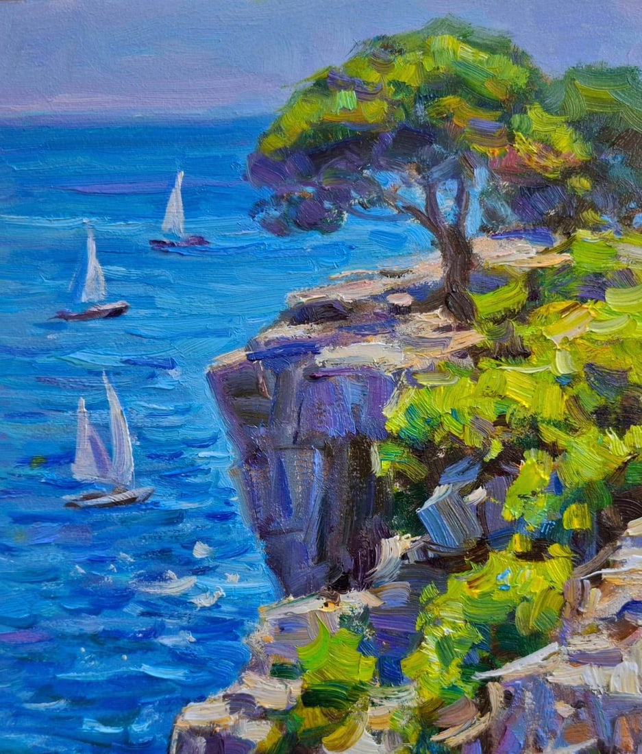 Oil painting Cliffs Above the Sea Vyacheslav Pereta - 2
