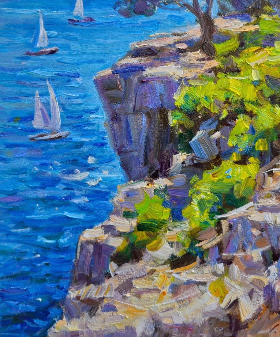 Oil painting Cliffs Above the Sea Vyacheslav Pereta - 4