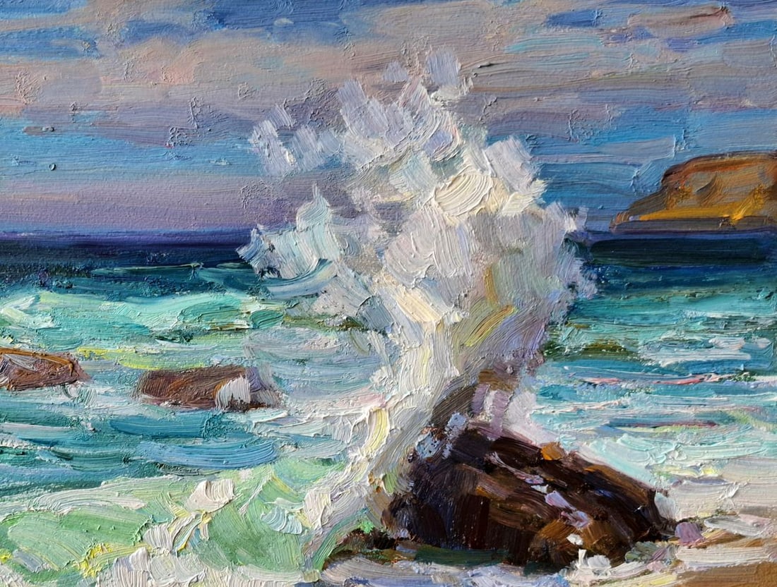 Oil painting Wave On The Shore Vyacheslav Pereta - 3