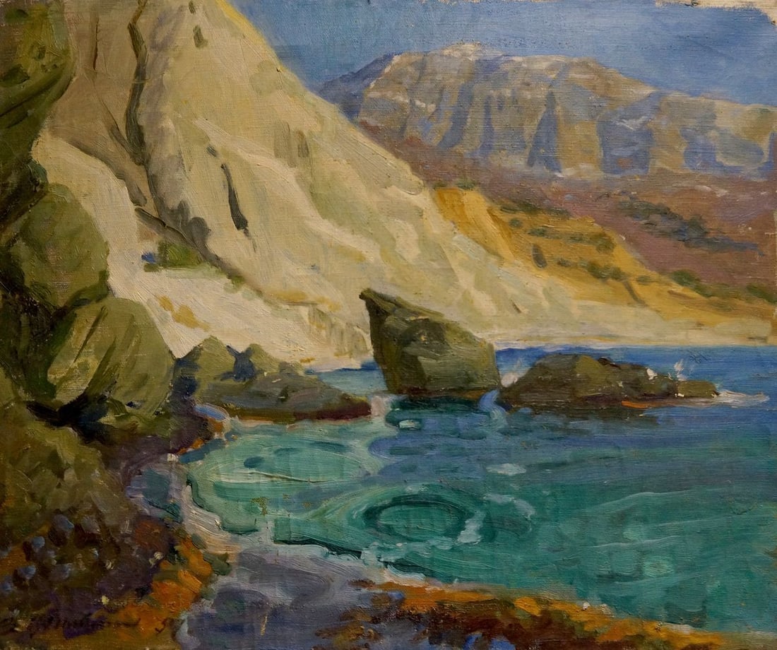 Oil painting Coast Filippov Zinovy Ivanovich: Title: Oil painting Coast Filippov Zinovy Ivanovich Description: No.Vern 1104 *** ABOUT THIS PAINTING *** * TITLE: "Coast" * ARTISTS: Filippov Zinovy Ivanovich * SIZE: 50x60 cm/19.68x23.62 inches' * M