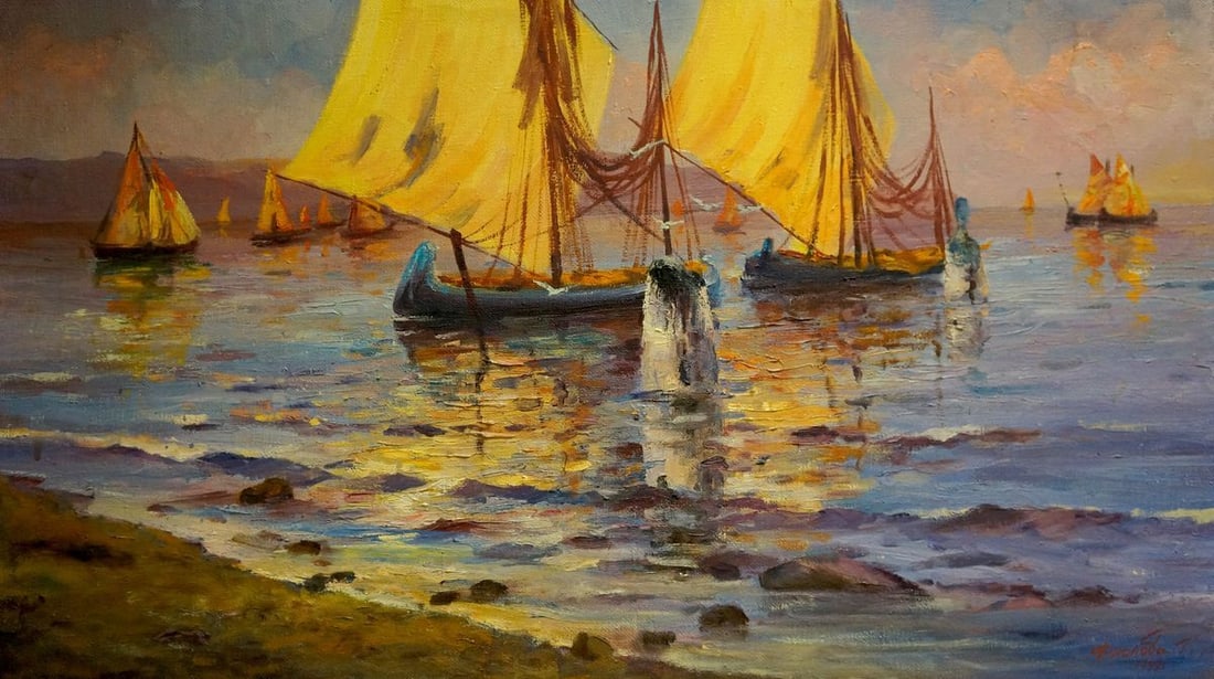 Oil painting Ship sailing Frolova T. (1 of 8)