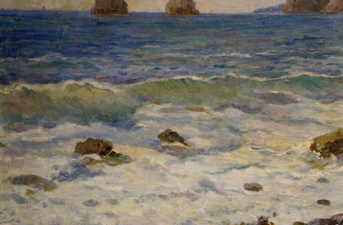 Oil painting Shore landscape Victor Mikhailovich Dobrzhansky - 2