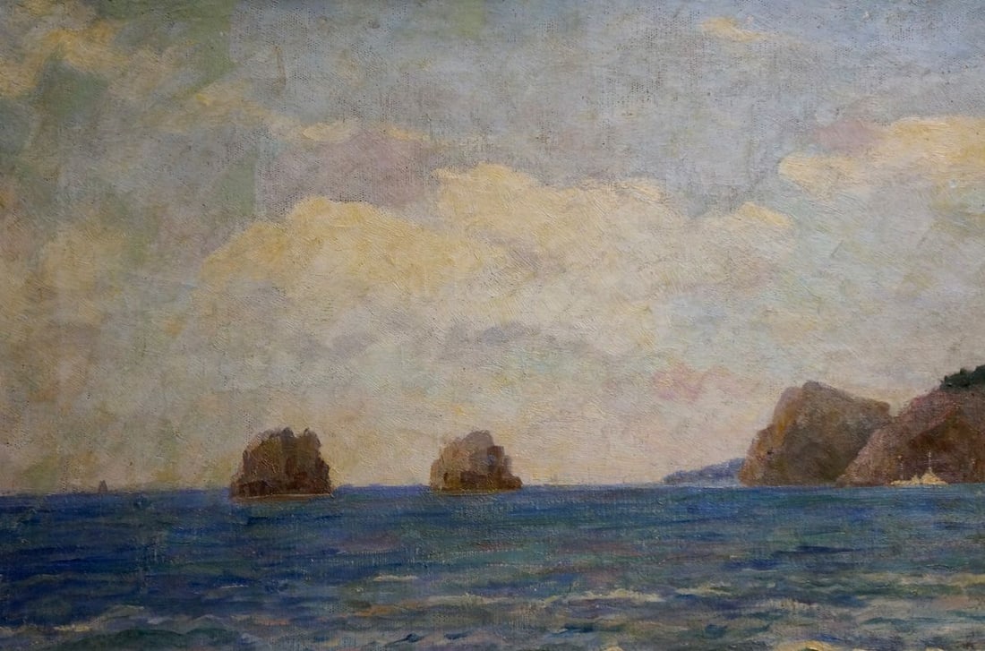Oil painting Shore landscape Victor Mikhailovich Dobrzhansky - 3