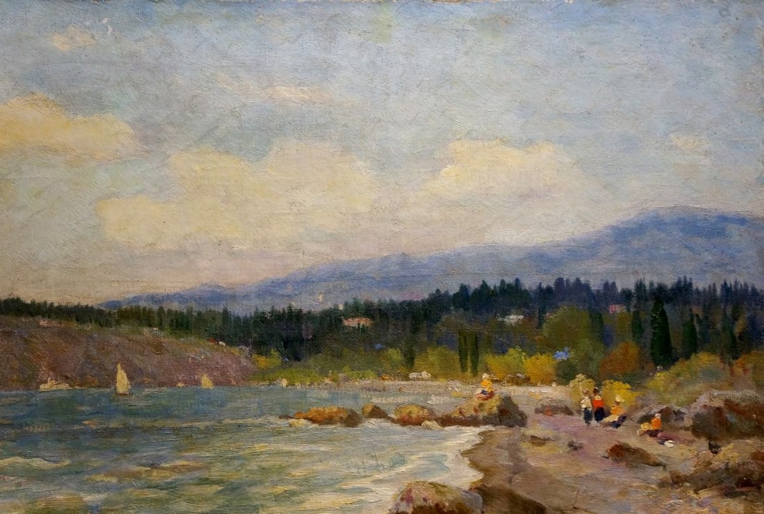 Oil painting Shore landscape Victor Mikhailovich Dobrzhansky - 4