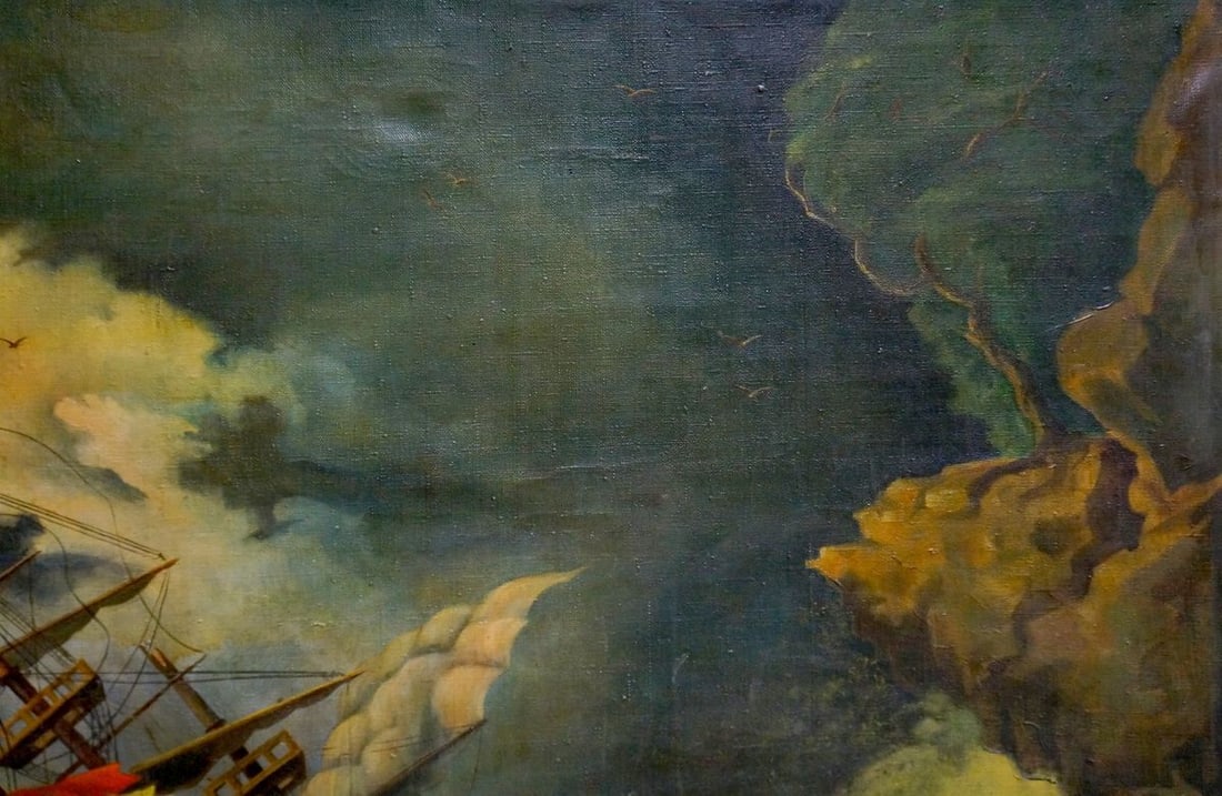 Oil painting Ship in the storm - 4
