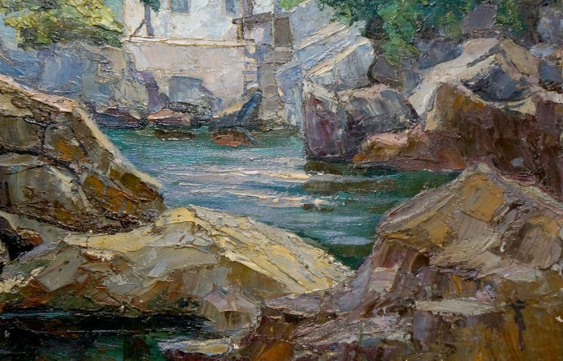 Oil painting House by the shore - 5