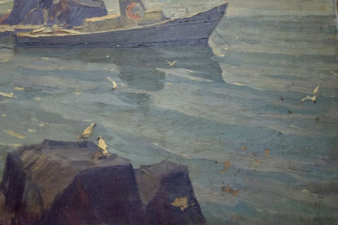 Oil painting Night coast - 3