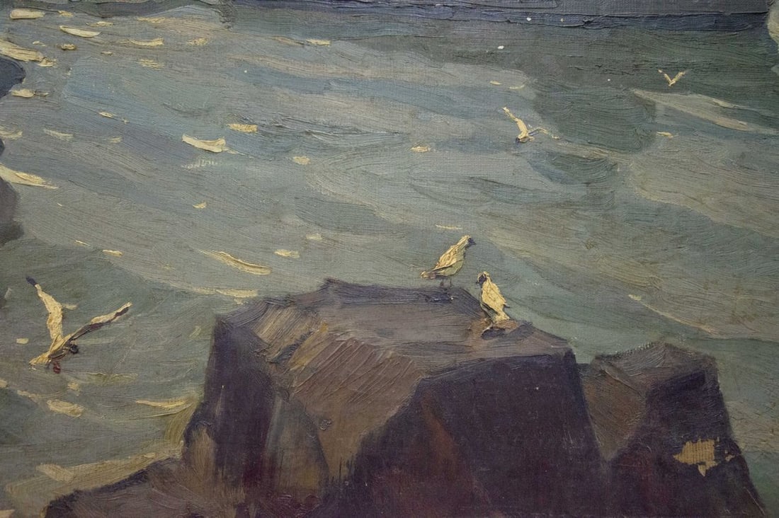 Oil painting Night coast - 4
