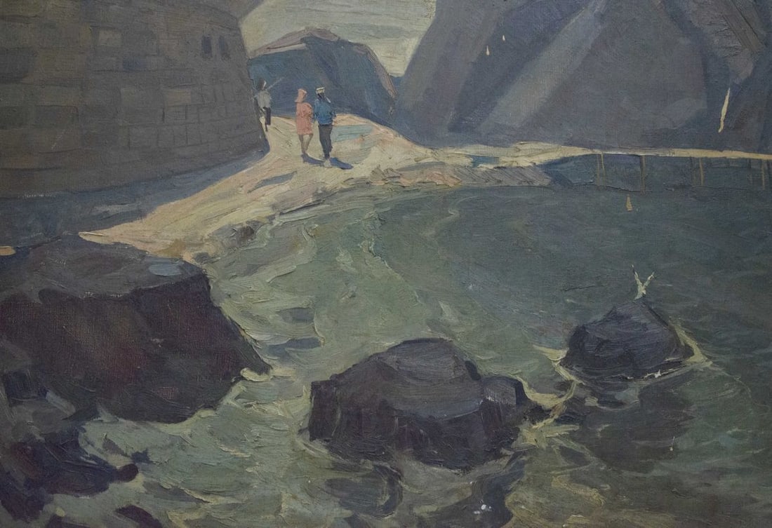 Oil painting Night coast - 5