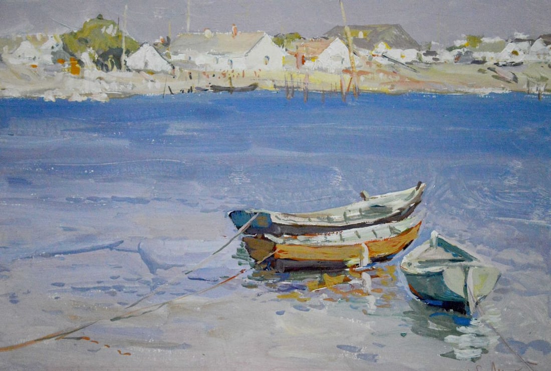 Oil painting Fishing landscape Sulimenko Petr Stepanovich - 4