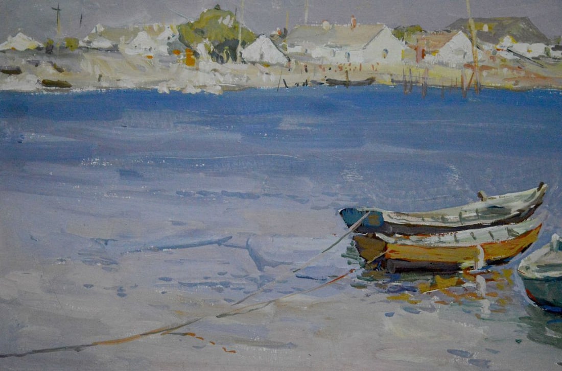 Oil painting Fishing landscape Sulimenko Petr Stepanovich - 5
