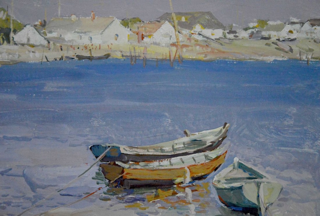 Oil painting Fishing landscape Sulimenko Petr Stepanovich - 6