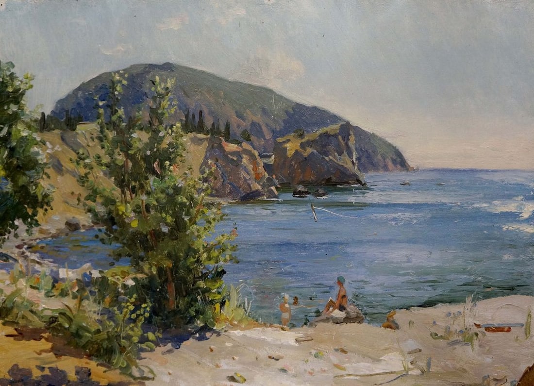 Oil painting Girls near the shore Zatsepina Zinaida Ilyinichna: Title: Oil painting Girls near the shore Zatsepina Zinaida Ilyinichna Description: No.Verns 311 *** ABOUT THIS PAINTING *** * TITLE: "Girls near the shore" * ARTISTS: Zatsepina Zinaida Ilyinichna *