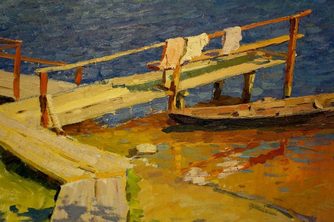 Oil painting Moored boat off the coast Korostelev Vladimir Alexandrovich - 6