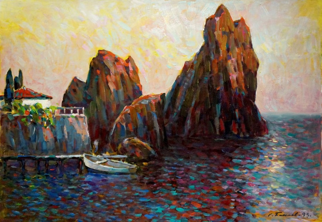 Oil painting Rocks Bakaev Sergey Ivanovich: Title: Oil painting Rocks Bakaev Sergey Ivanovich Description: No.Verns 444 *** ABOUT THIS PAINTING *** * TITLE: "Rocks" * ARTISTS: Bakaev Sergey Ivanovich * SIZE: 70x100 cm/27.55x39.37 inches' * MEDI